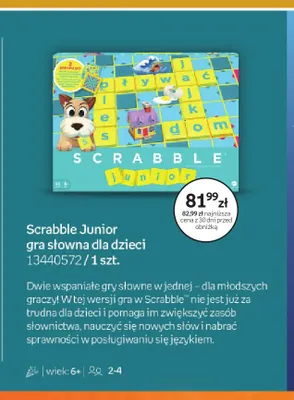 Scrabble Junior gra słowna dla dzieci promocja w Empik