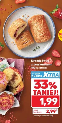 Drożdżówka z truskawkami promocja w Kaufland