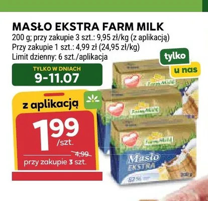 Masło ekstra Farm Milk promocja w Stokrotka
