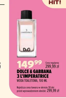 Woda toaletowa Dolce & Gabbana 3 l'Imperatrice promocja w Drogerie Natura