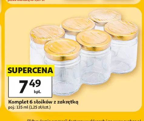Komplet słoików z zakrętką 135 ml promocja w Auchan