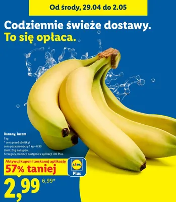 Banany luzem promocja w Lidl