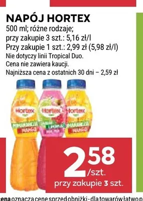 Napój Hortex promocja w Stokrotka