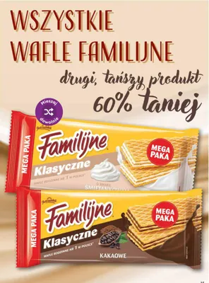Wafle kakaowe Jutrzenka Familijne Klasyczne Mega Paka promocja w Dino