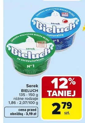 Serek Bieluch naturalny promocja w Carrefour Market