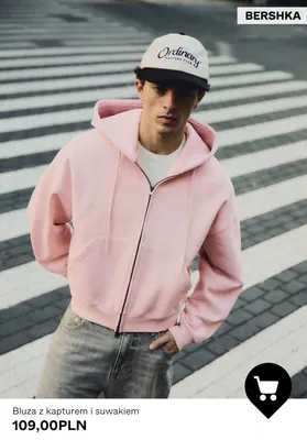 Bluza z kapturem i suwakiem Bershka promocja w Bershka