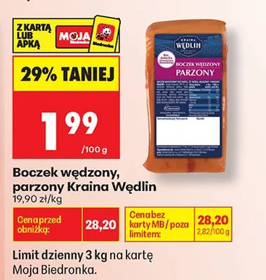 Boczek wędzony parzony Kraina Wędlin promocja w Biedronka