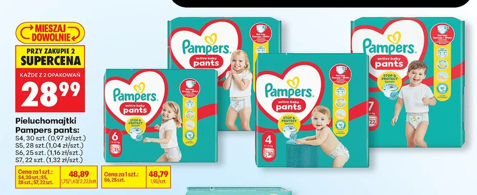 Pieluchomajtki Pampers Active Baby Pants S5 promocja w Biedronka