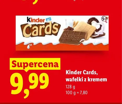 Wafelki z kremem Kinder Cards promocja w Lidl