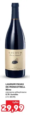 Wino czerwone półwytrawne Laudum Pasas de Monastrell promocja w Kaufland