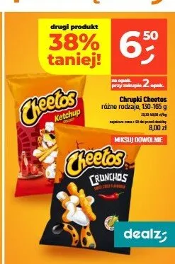 Chrupki kukurydziane Cheetos Ketchup promocja w Dealz