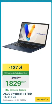 Laptop ASUS VivoBook 14 FHD 16/512 GB promocja w ERLI