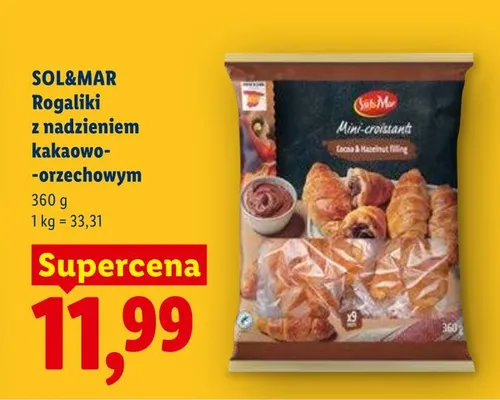 Rogaliki z nadzieniem kakaowo-orzechowym Sol&Mar promocja w Lidl