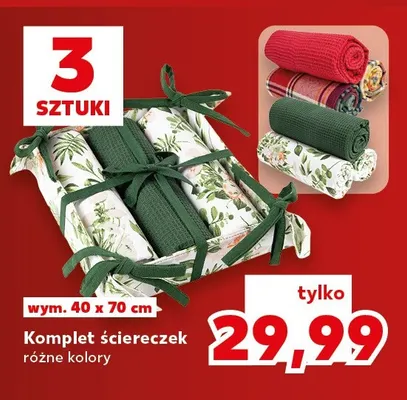 Komplet ściereczek 40x70 cm 3 sztuki promocja w Kaufland