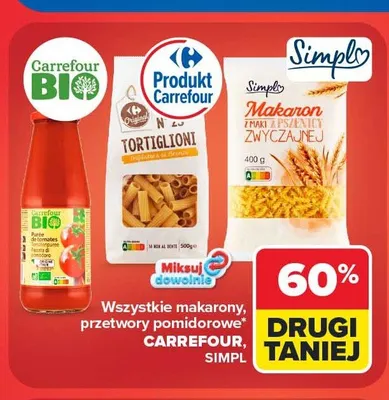 Makaron Tortiglioni Carrefour promocja w Carrefour