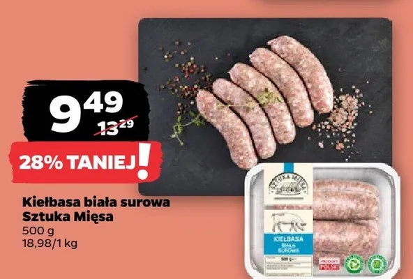 Kiełbasa biała surowa promocja w Netto