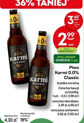 Piwo Karmi 0.0% Classic promocja w Żabka