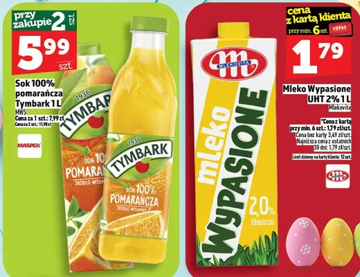 Mleko Wypasione UHT 2% 1l promocja w TOPAZ