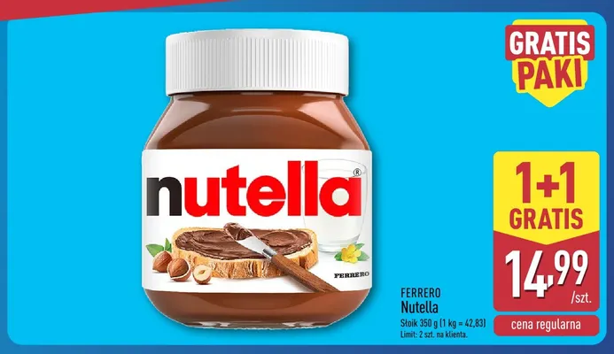 Krem Nutella Ferrero promocja w Aldi