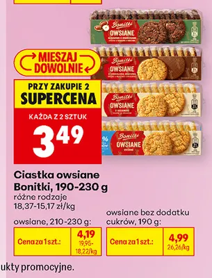 Ciastka owsiane Bonitki promocja w Biedronka
