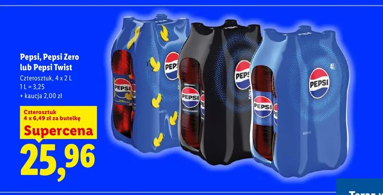 Napój gazowany Pepsi Twist 4-pak 2 l promocja w Lidl