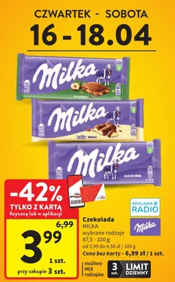 Czekolada wybrane rodzaje promocja w Intermarche