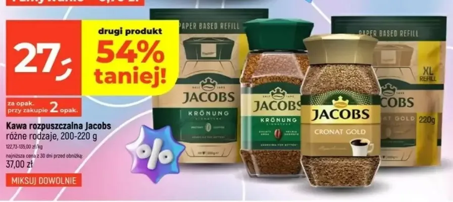 Kawa rozpuszczalna Jacobs Cronat Gold promocja w Dealz
