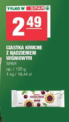 Ciastka kruche z nadzieniem wiśniowym promocja w SPAR