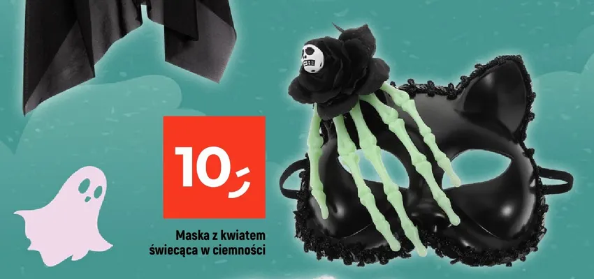Maska z kwiatem świecąca w ciemności promocja w Dealz