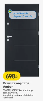 Drzwi zewnętrzne Amber promocja w Castorama