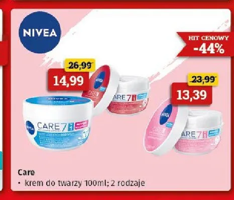Krem do twarzy Nivea Care łagodzący promocja w Drogeria Kosmyk
