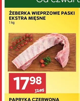 Żeberka wieprzowe paski ekstra mięsne promocja w Stokrotka