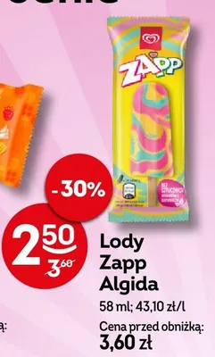 Lody Zapp Algida promocja w Żabka