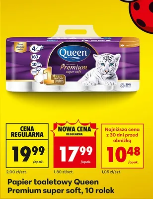 Papier toaletowy Premium super soft 10 rolek promocja w Biedronka