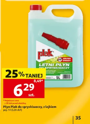 Letni płyn do spryskiwaczy z lejkiem Plak promocja w Auchan