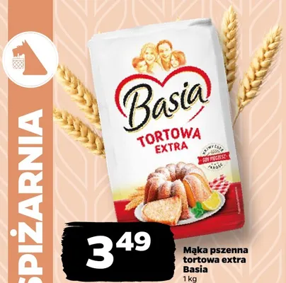 Mąka pszenna tortowa extra Basia promocja w Netto