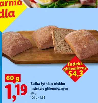 Bułka żytnia o niskim indeksie glikemicznym promocja w Lidl