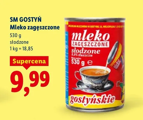 Mleko zagęszczone słodzone promocja w Lidl