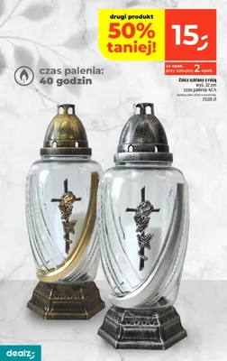Znicz szklany z różą promocja w Dealz