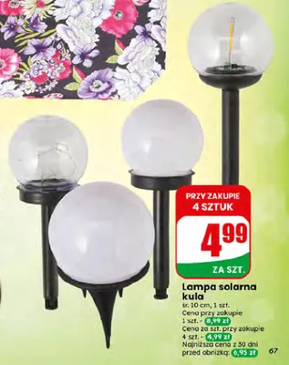 Lampa solarna kula promocja w Dino