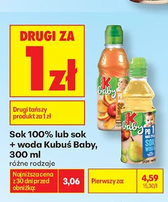 Sok 100% Kubuś Baby promocja w Biedronka