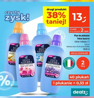 Płyn do płukania Felce Azzurra Pure Freshness promocja w Dealz