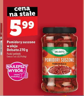Pomidory suszone w oleju Delsato połówki promocja w TOPAZ