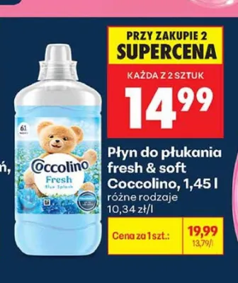 Płyn do płukania Coccolino Fresh & Soft promocja w Biedronka