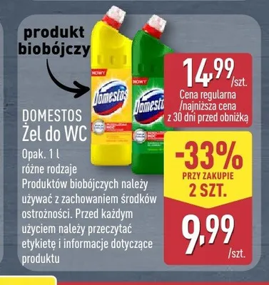 Żel do WC DOMESTOS promocja w Aldi