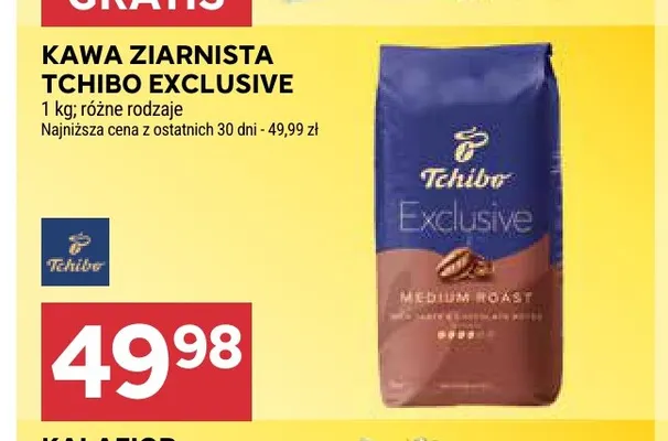 Kawa ziarnista Tchibo Exclusive promocja w Stokrotka