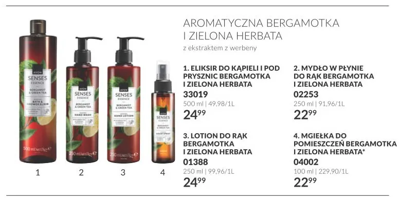 Mydło w płynie do rąk bergamotka i zielona herbata Avon promocja w AVON