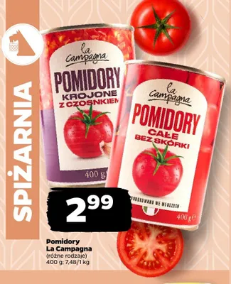 Pomidory krojone z czosnkiem La Campagna promocja w Netto