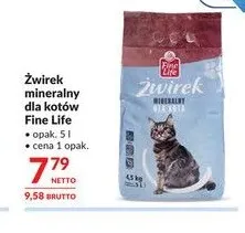 Żwirek mineralny dla kotów Fine Life promocja w Makro