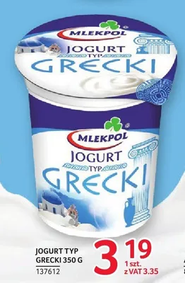 Jogurt typ grecki Mlekpol promocja w Selgros